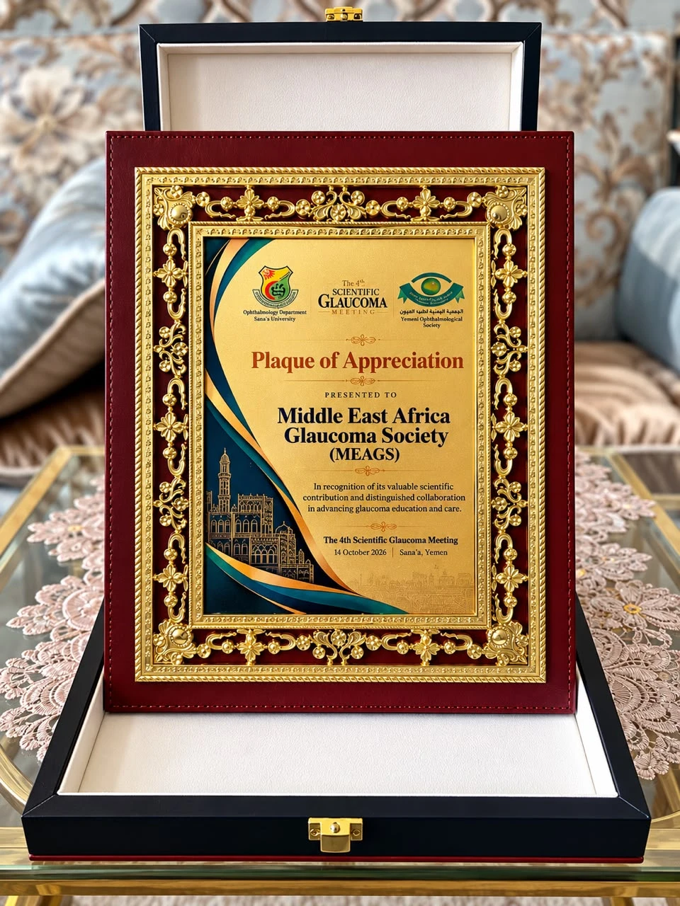 Plaque of Appreciation presented to MEAGS